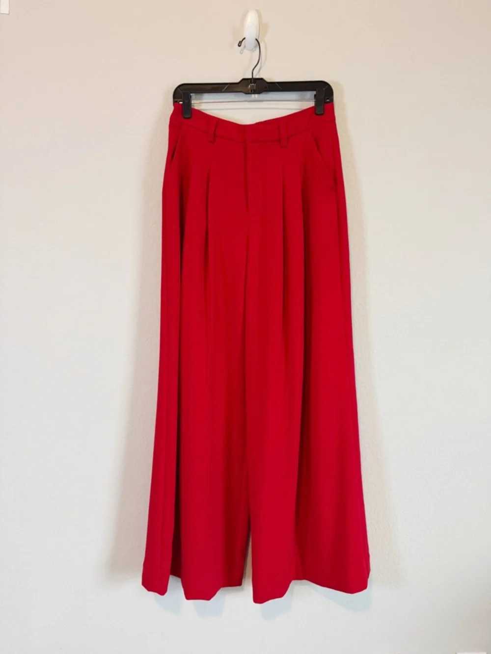 Anthropologie Maeve The Avery Red Wide-Leg Pleated Trousers Size 6 - Picture 2 of 9